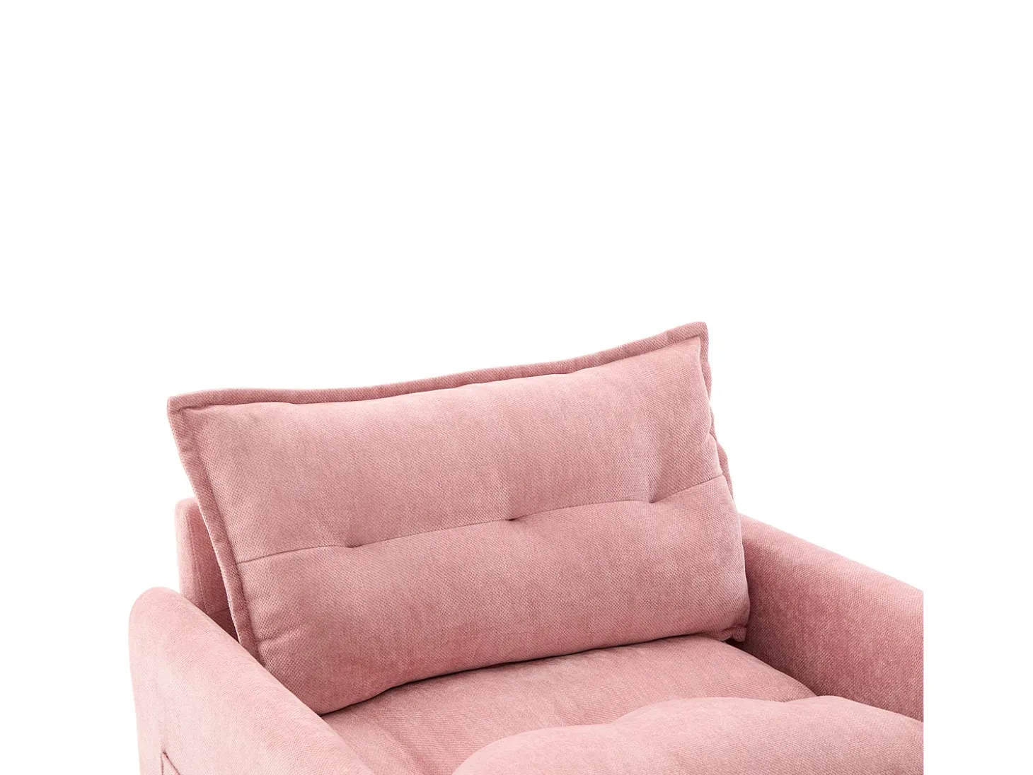Poltrona giratória com bolso lateral - Tecido chenille - Rosa