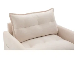 Poltrona giratória com bolso lateral - Tecido chenille - Bege