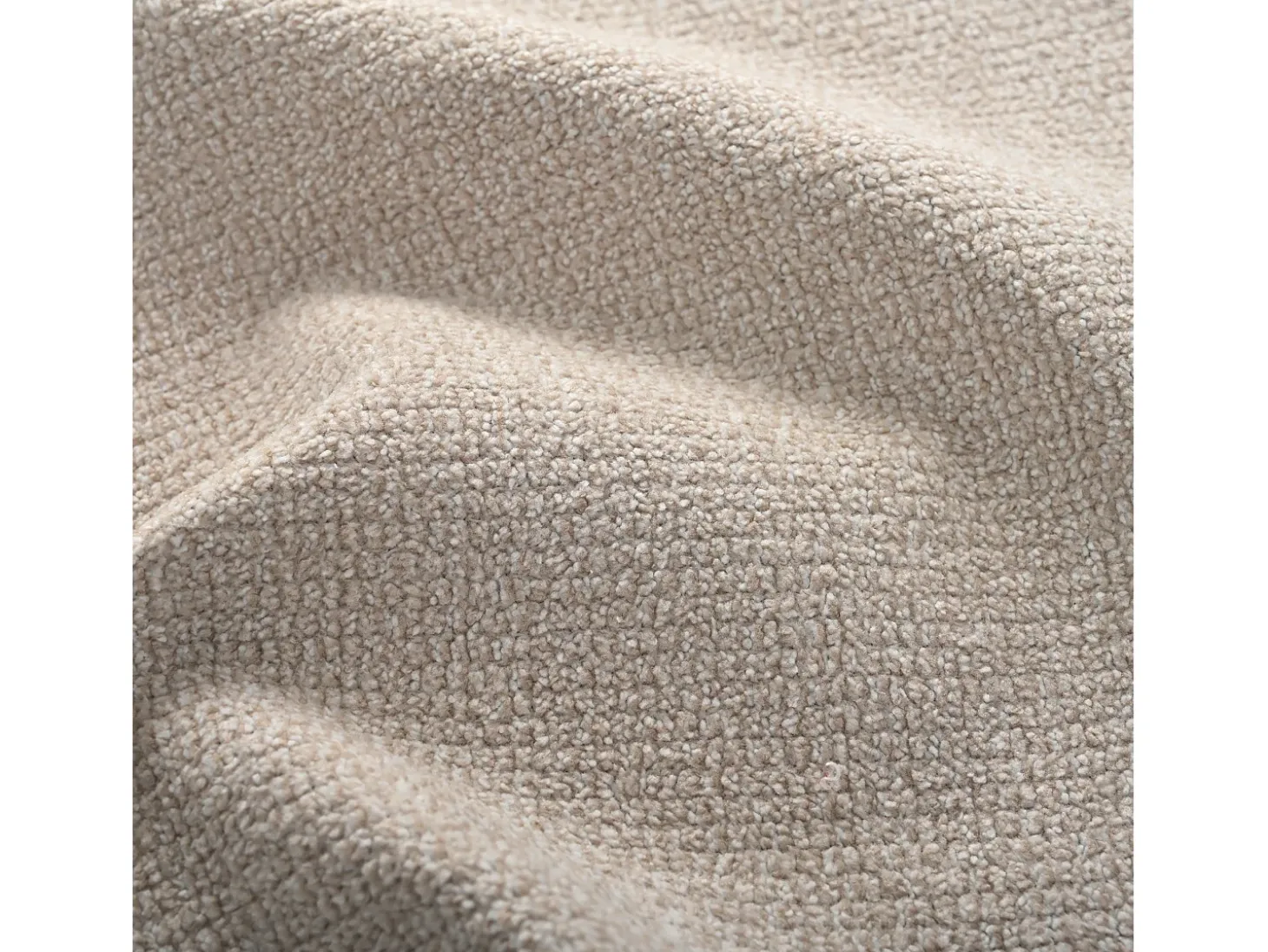 Poltrona giratória em chenille bege com almofada de assento de 20 cm, 71x60x71 cm