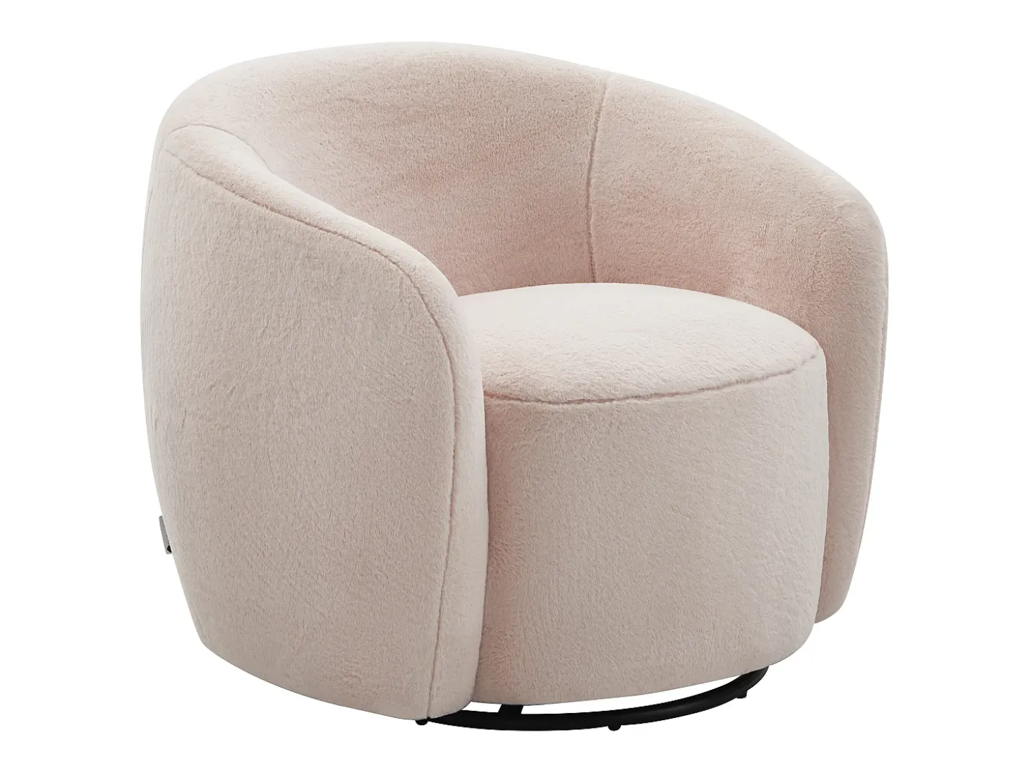 Poltrona giratória em falso peludo rosa rosa VEREIDE
