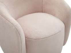Poltrona giratória em falso peludo rosa rosa VEREIDE