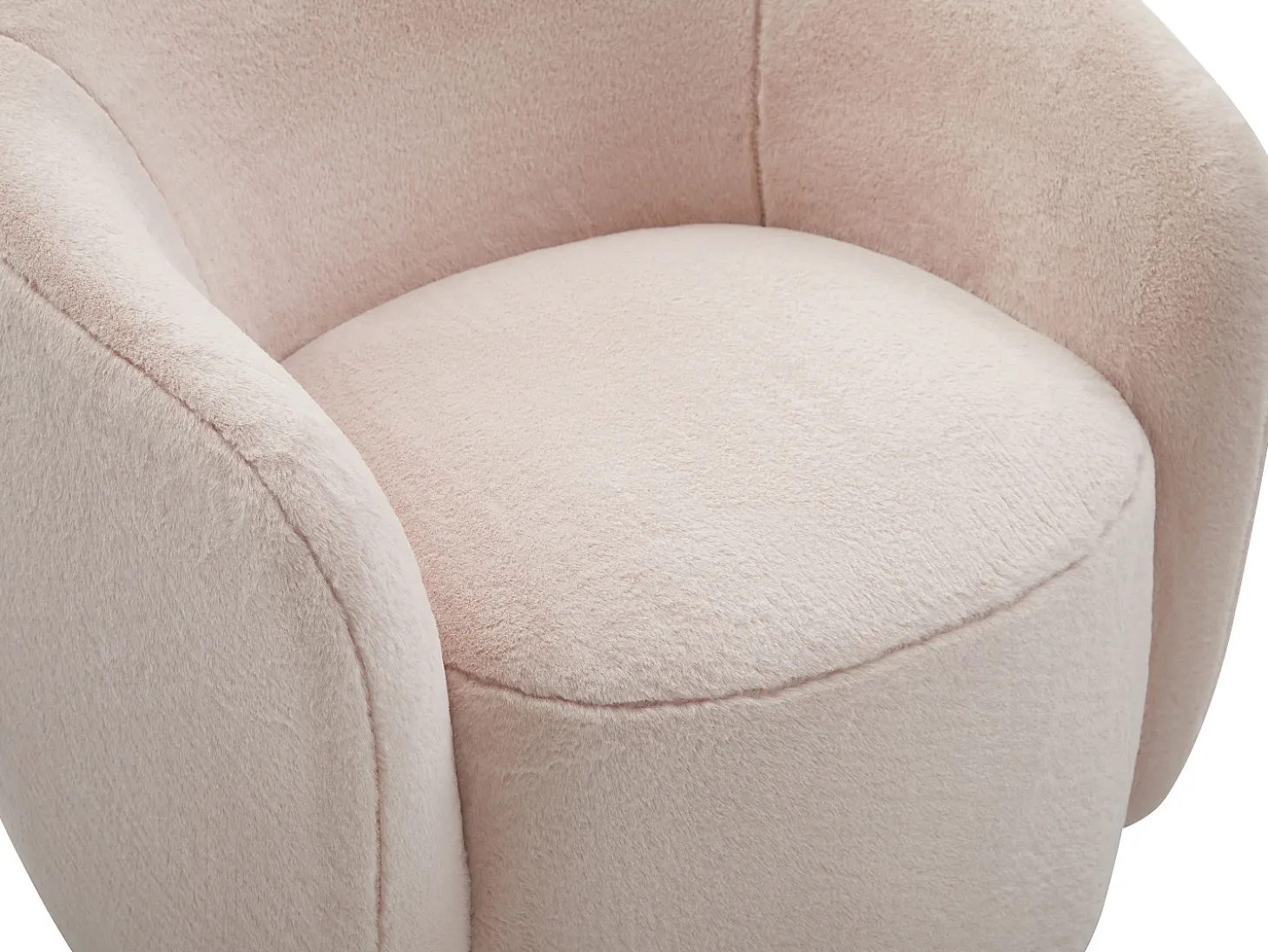 Poltrona giratória em falso peludo rosa rosa VEREIDE