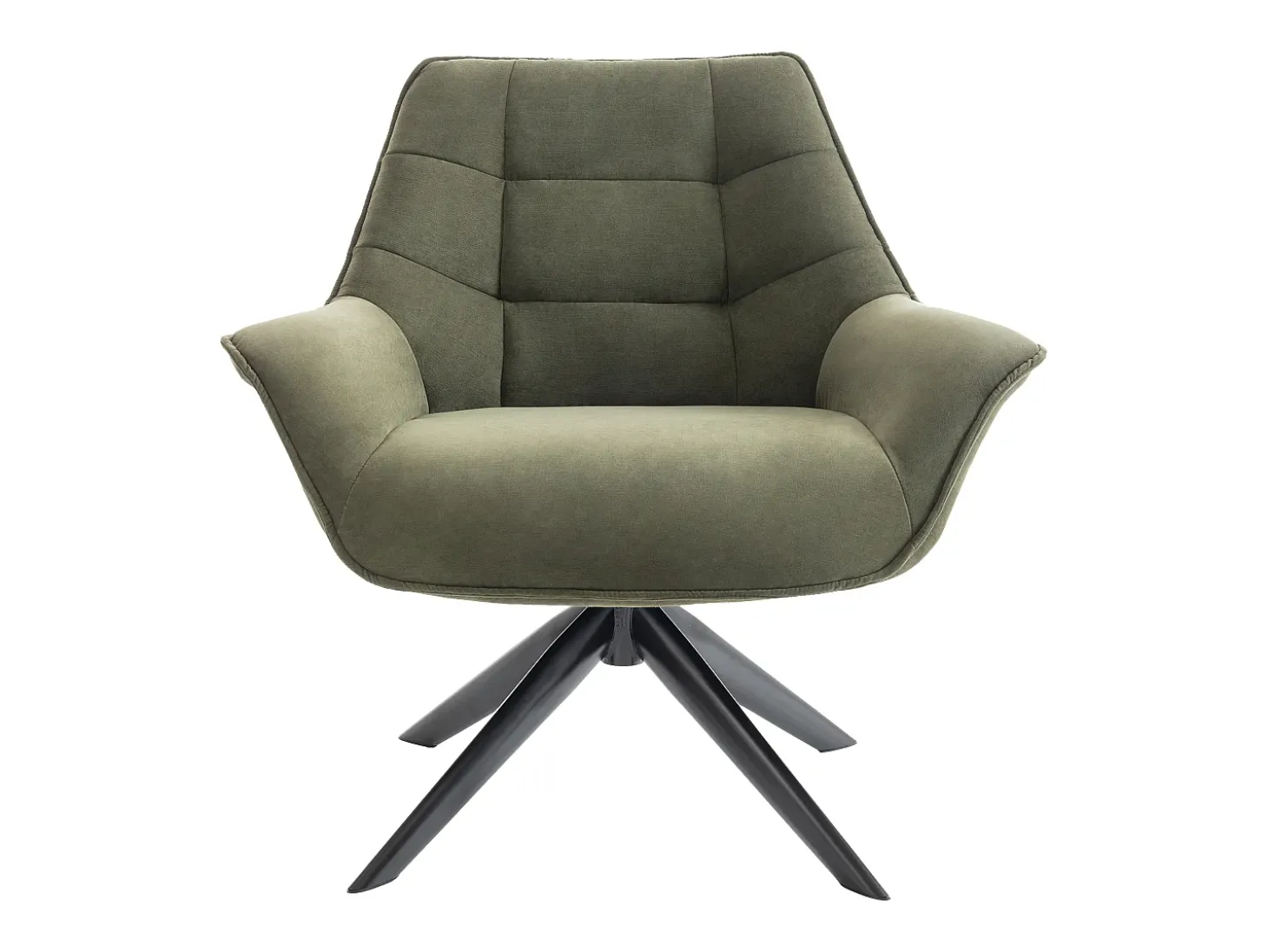 Poltrona giratória tecido verde oliva estilo charme vintage CANATO