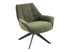 Poltrona giratória tecido verde oliva estilo charme vintage CANATO