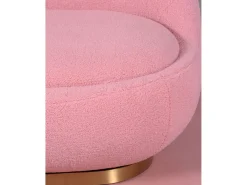 Poltrona giratório de design estofado em algodão - Corsica - Rosa