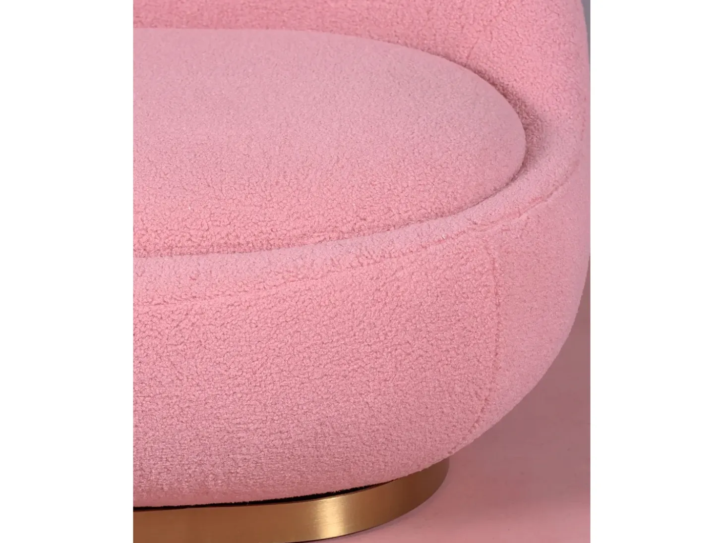 Poltrona giratório de design estofado em algodão - Corsica - Rosa