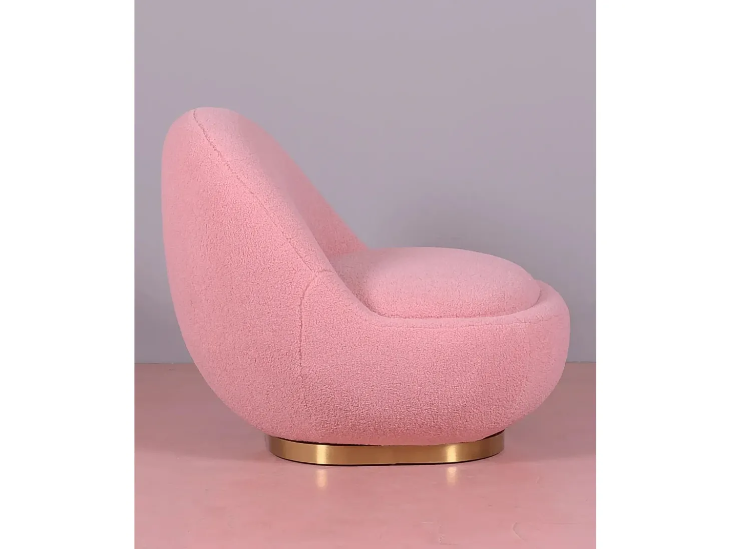 Poltrona giratório de design estofado em algodão - Corsica - Rosa