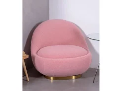 Poltrona giratório de design estofado em algodão - Corsica - Rosa