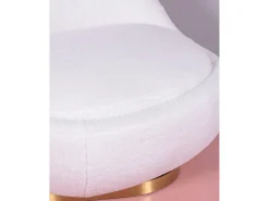 Poltrona giratório de design estofado em algodão - Corsica - Branco