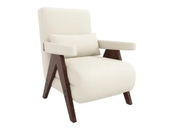 Poltrona individual 64x68,5x93 cm - conversível 3 em 1 - estofada - linho - bege + marrom