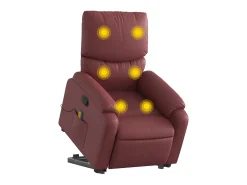Poltrona massagens reclinável couro artificial vermelho tinto SHL458932