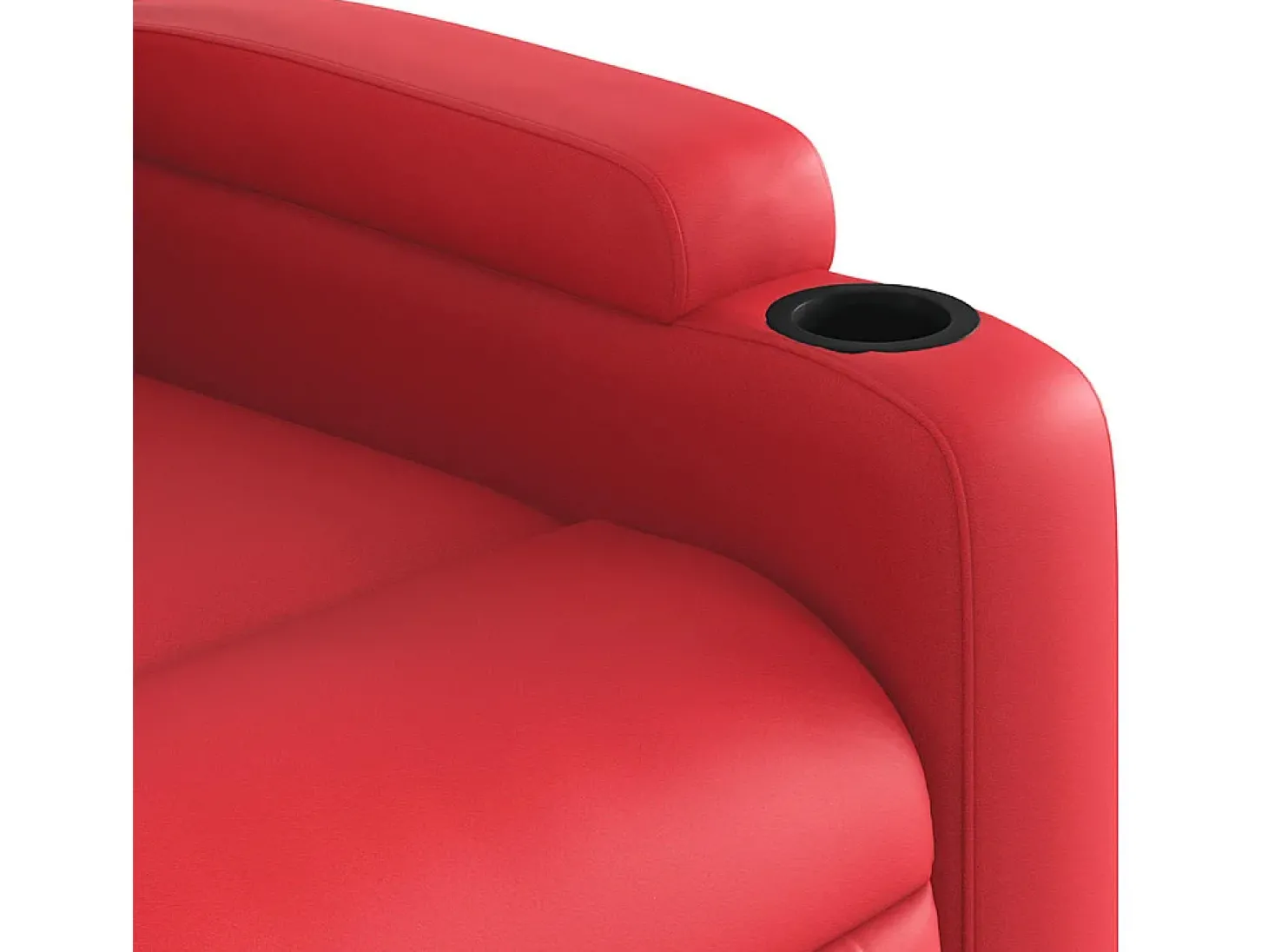 Poltrona massagens reclinável elétrica couro artif. vermelho