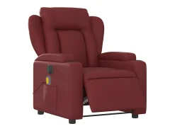 Poltrona massagens reclin. elétrica couro artif. vermelho-tinto SHL301617
