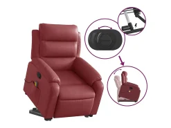 Poltrona massagens reclinável couro artificial vermelho tinto SHL265759