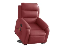 Poltrona massagens reclinável couro artificial vermelho tinto SHL265759