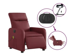 Poltrona massagens reclin. elétrica couro artif. vermelho-tinto SHL259418