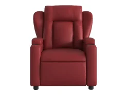 Poltrona massagens reclinável couro artificial vermelho tinto SHL407972