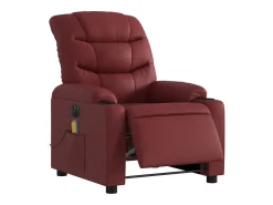 Poltrona massagens reclin. elétrica couro artif. vermelho-tinto SHL579982