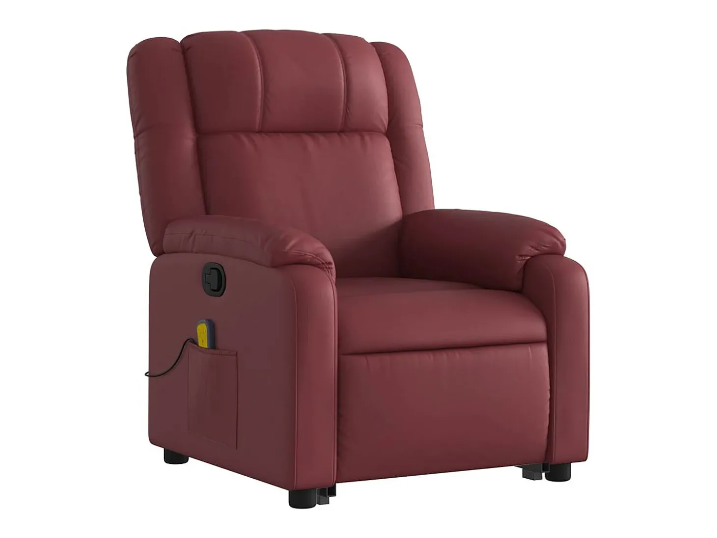 Poltrona massagens reclinável couro artificial vermelho tinto SHL667008