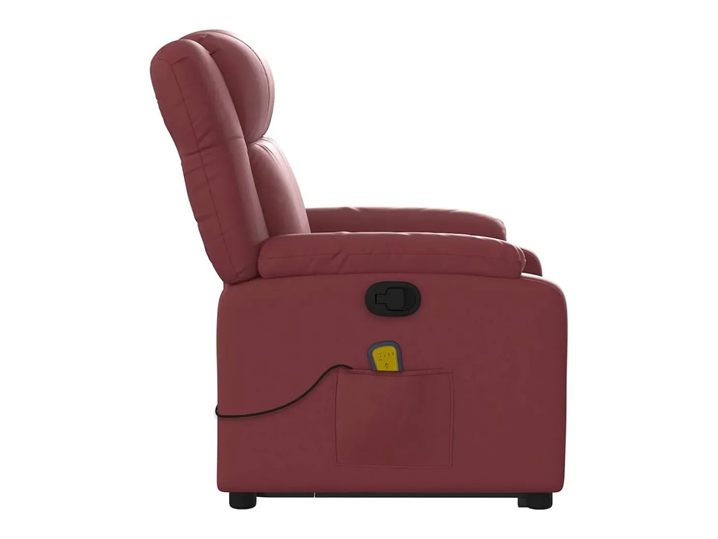 Poltrona massagens reclinável couro artificial vermelho tinto SHL667008