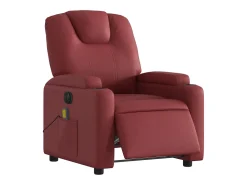 Poltrona massagens reclin. elétrica couro artif. vermelho-tinto SHL789234