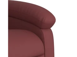 Poltrona massagens reclinável couro artificial vermelho tinto