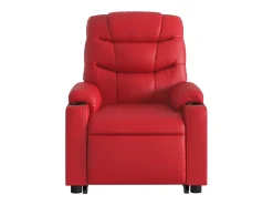 Poltrona massagens reclinável elevatória couro artif. vermelho SHL308568
