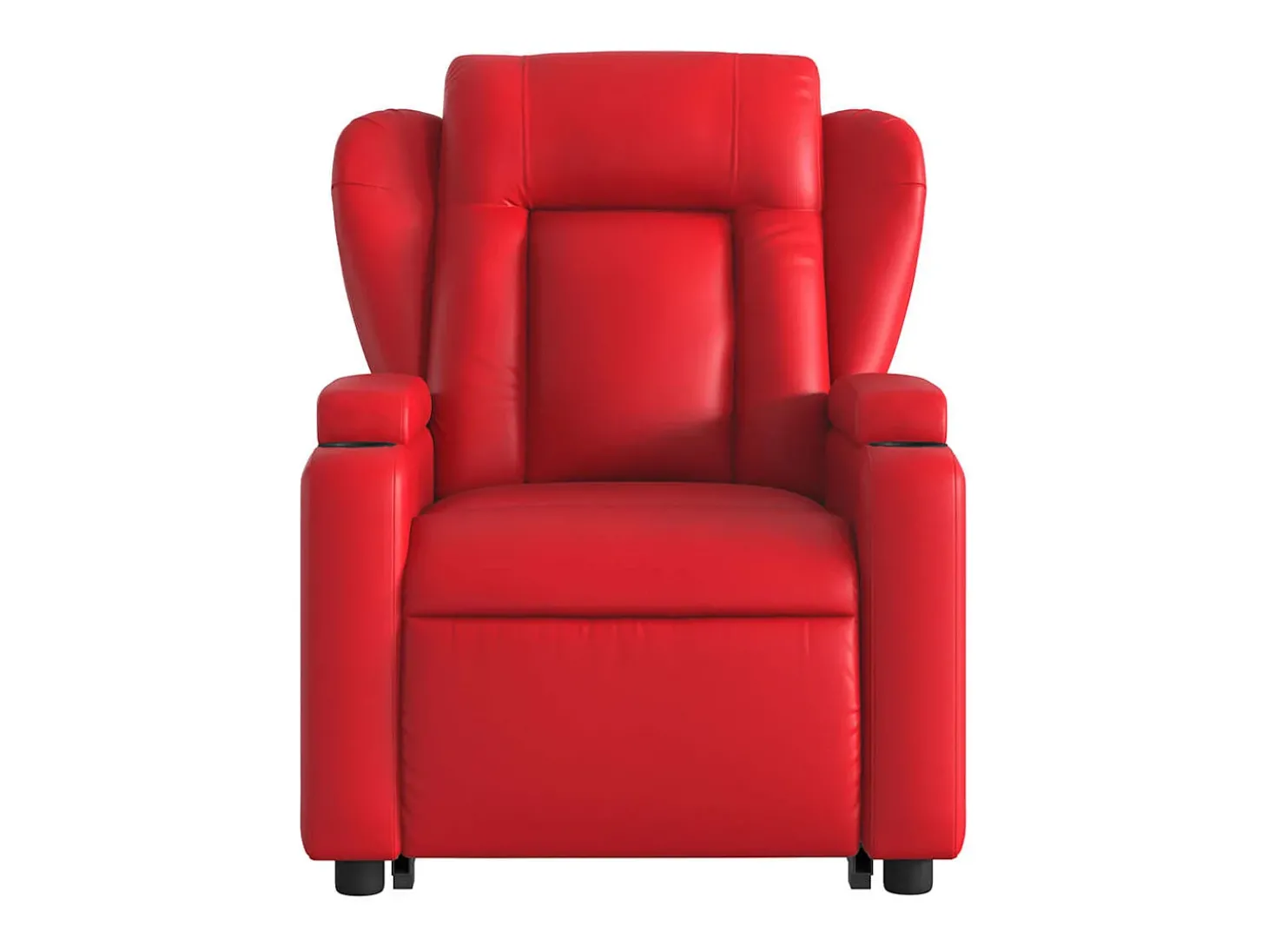 Poltrona massagens reclinável elevatória couro artif. vermelho SHL230128