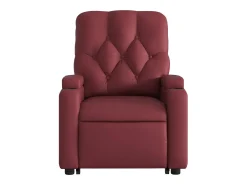 Poltrona massagens reclinável couro artificial vermelho tinto SHL194081