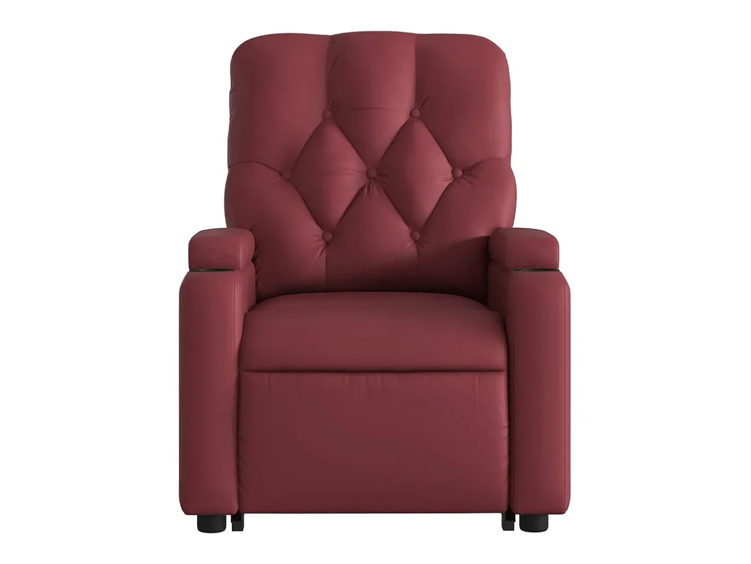 Poltrona massagens reclinável couro artificial vermelho tinto SHL194081