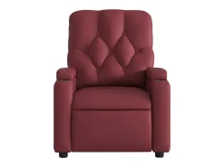 Poltrona massagens reclinável couro artificial vermelho tinto SHL709066