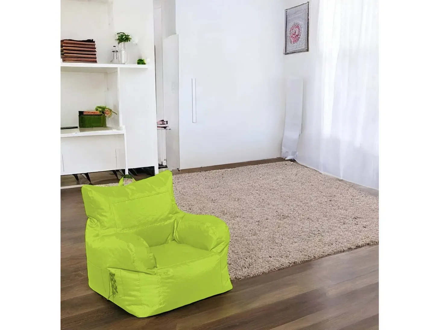 Poltrona Ossidiana, Assento almofadado, Sofá individual de sala, Cadeira com braços, Fabricado em Itália, 75x65 h70 cm, Verde
