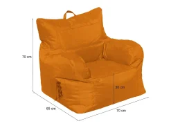Poltrona Ossidiana, Assento almofadado, Sofá individual de sala, Cadeira com braços, Fabricado em Itália, 75x65 h70 cm, Laranja