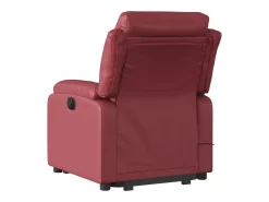 Poltrona reclin. elevatória elétrica couro artif vermelho-tinto