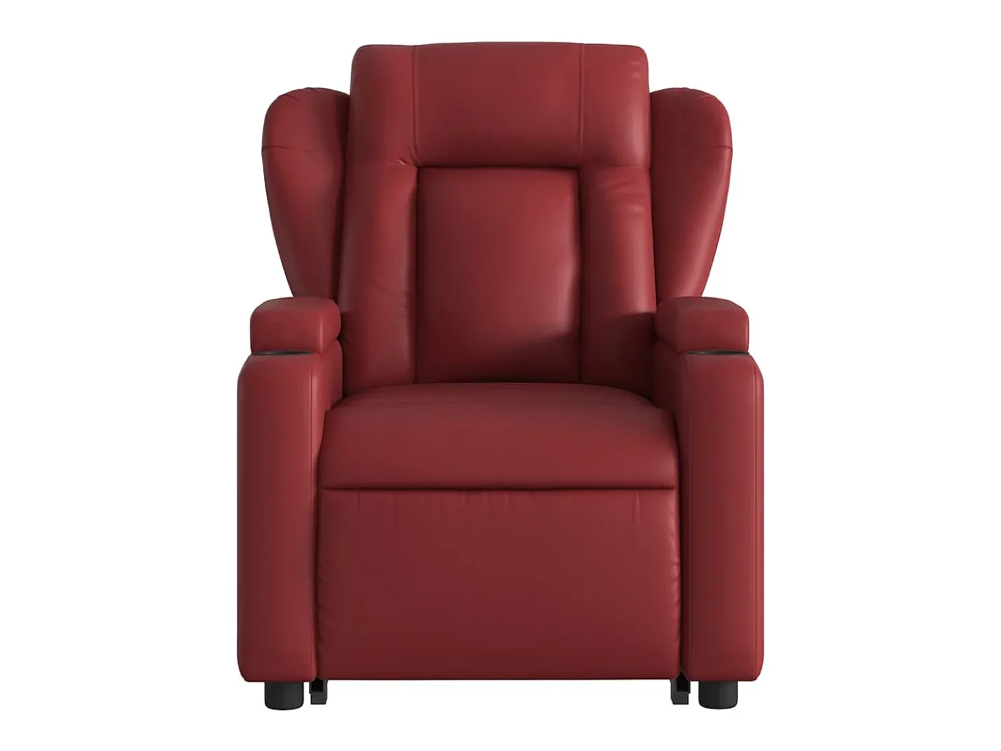 Poltrona reclin. elevatória elétrica couro artif vermelho-tinto