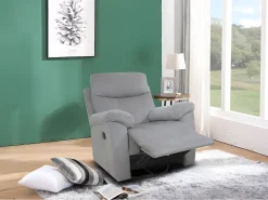 Poltrona Reclinavel Manual Texas, Sofá de 1 lugar, Cinza