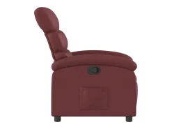 Poltrona reclinável couro artificial vermelho tinto