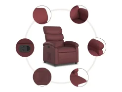 Poltrona reclinável couro artificial vermelho tinto