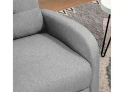 Poltrona reclinável Denmark, cinza claro, para sala de estar, 67x98x87 cm