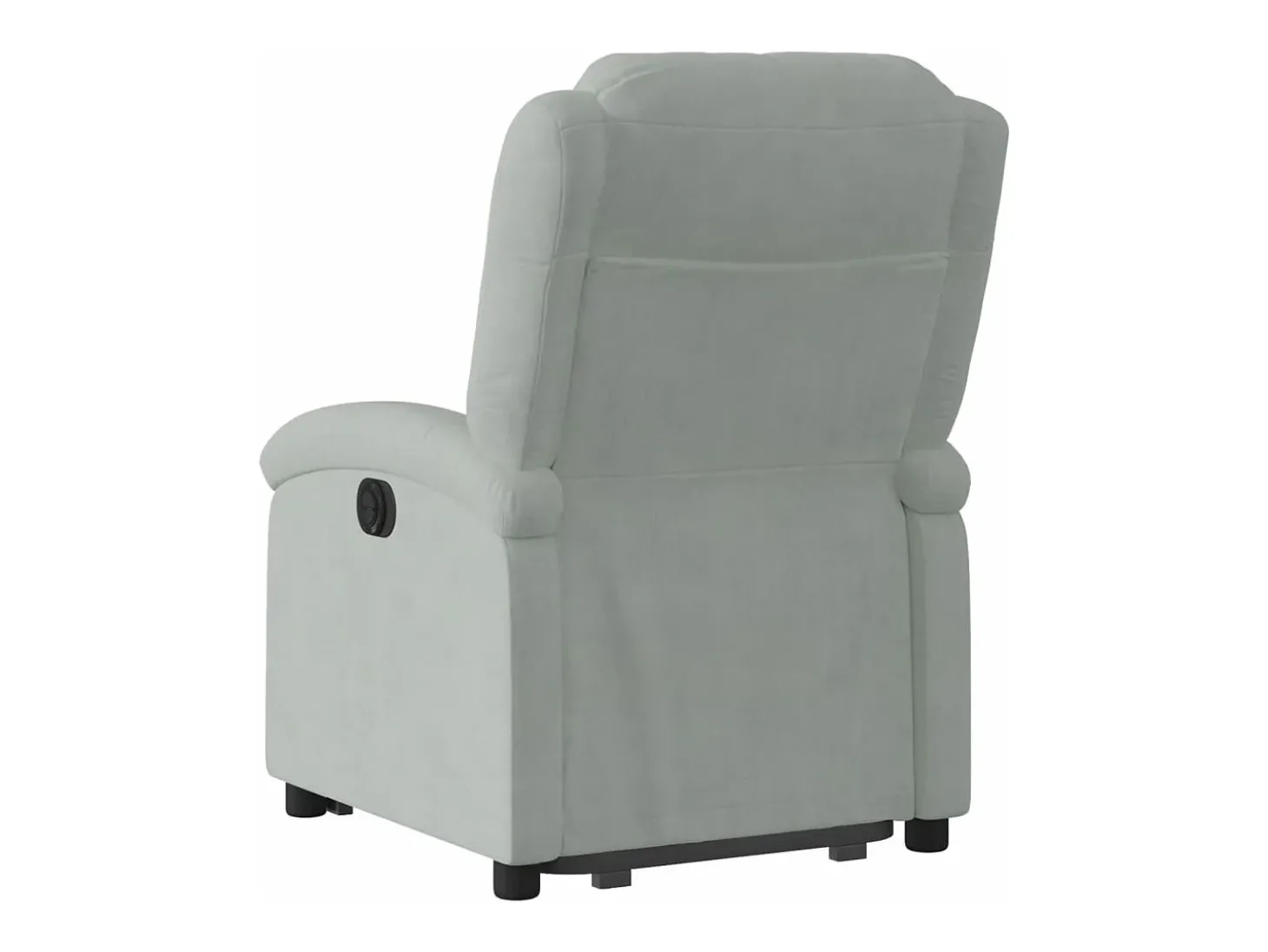 Poltrona reclinável elevatória veludo cinza-claro PT926592