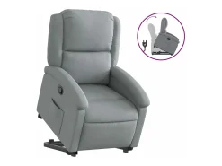 Poltrona reclinável elevatória tecido cinzento-claro PT526266