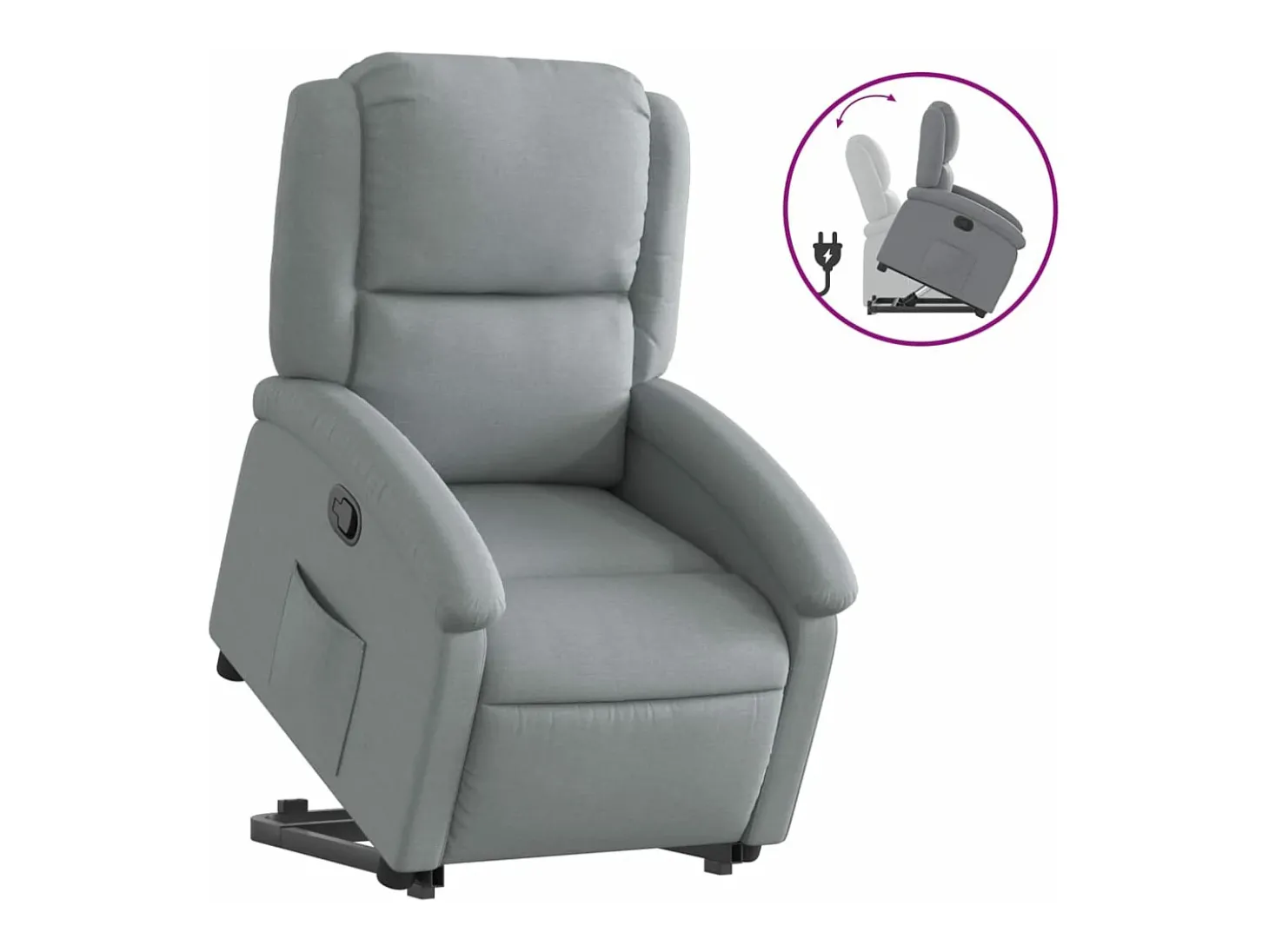 Poltrona reclinável elevatória tecido cinzento-claro PT526266