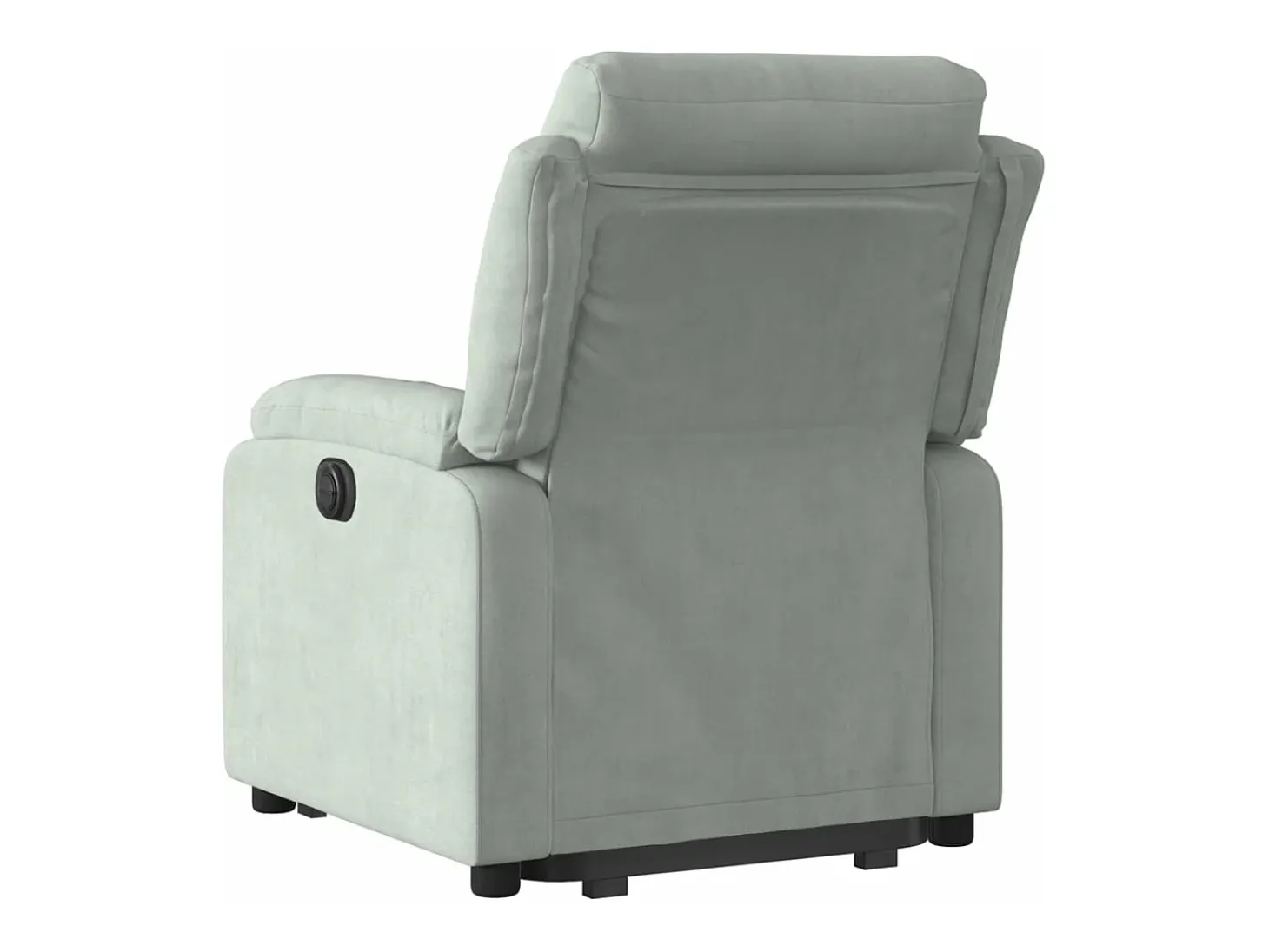 Poltrona reclinável elevatória veludo cinza-claro PT550959