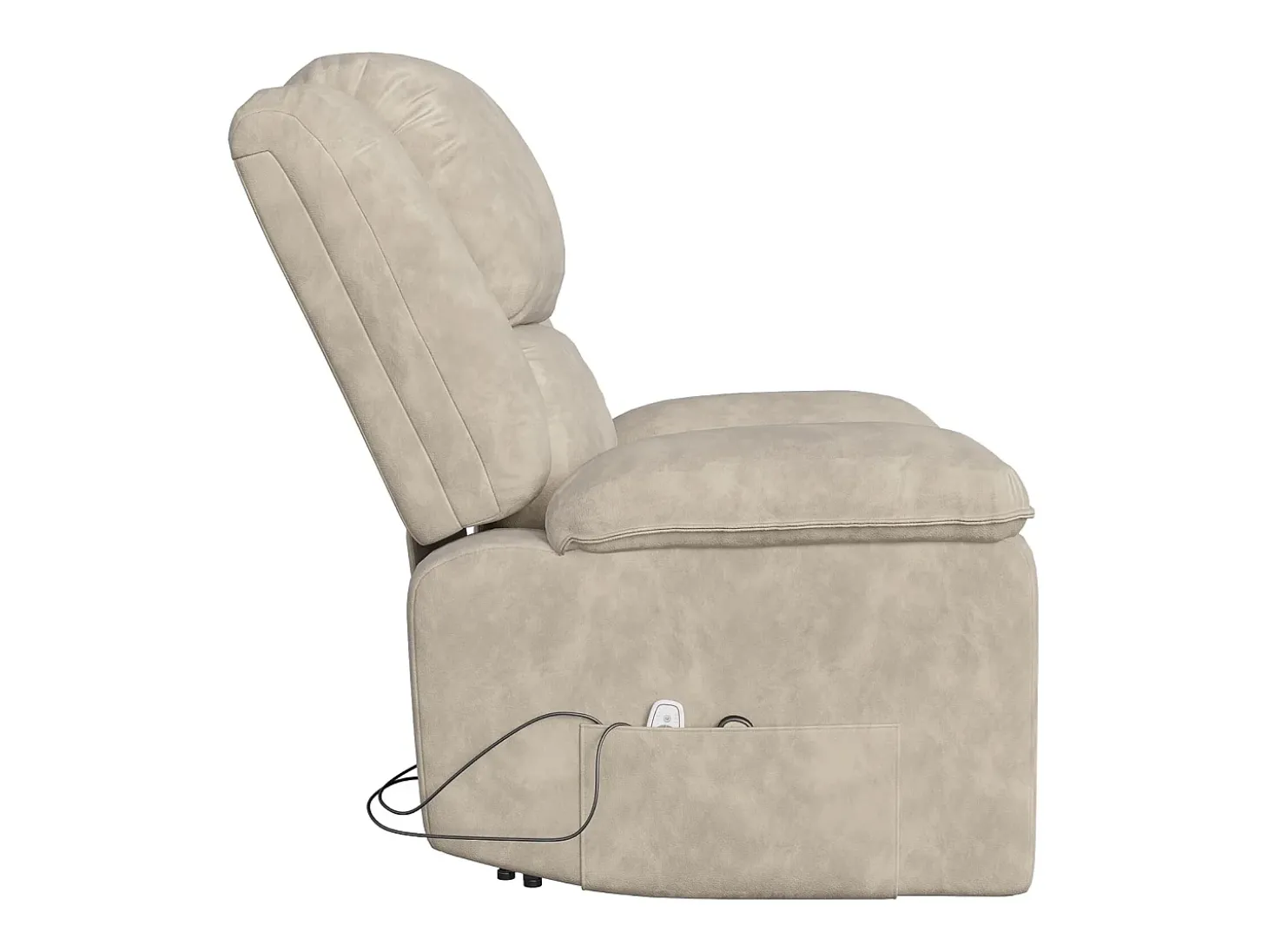 Poltrona reclinável elétrica reclinável em tecido - Cinza - C93 x L102 x A106 cm - Cinza 1