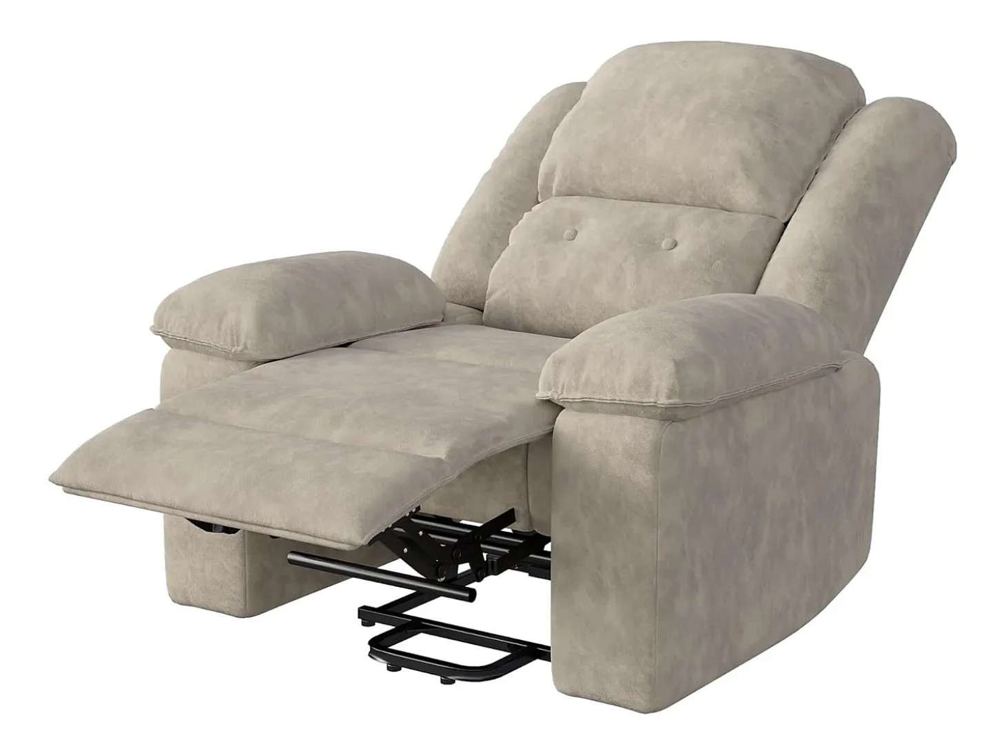 Poltrona reclinável elétrica reclinável em tecido - Cinza - C93 x L102 x A106 cm - Cinza 1