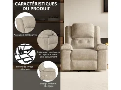 Poltrona reclinável elétrica reclinável em tecido - Cinza - C93 x L102 x A106 cm - Cinza 1