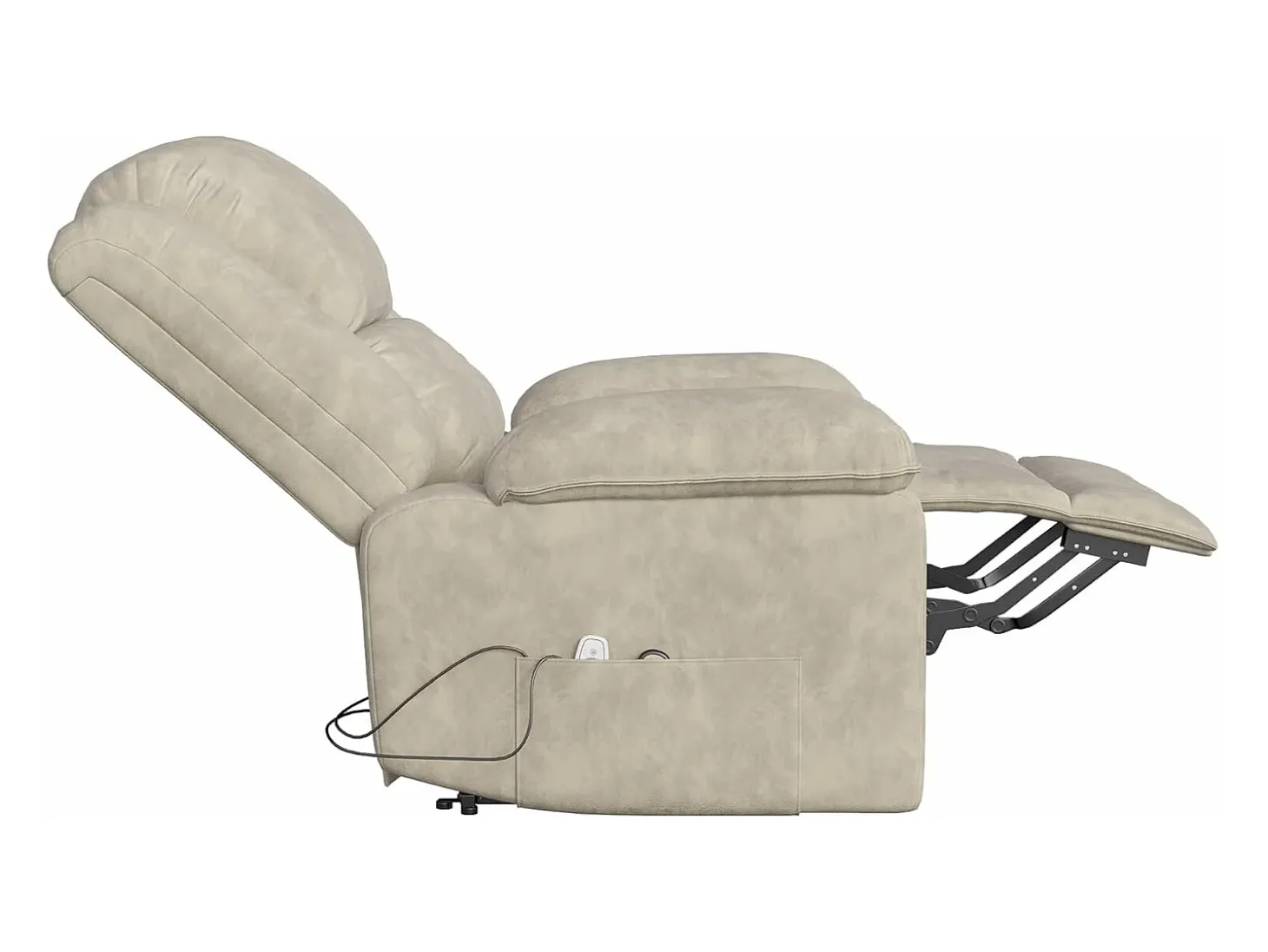 Poltrona reclinável elétrica reclinável em tecido - Cinza - C93 x L102 x A106 cm - Cinza 1