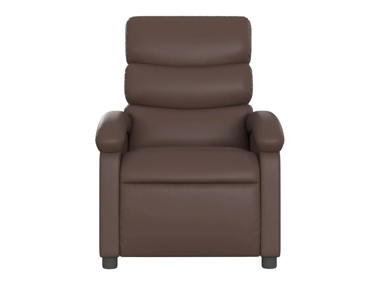 Poltrona reclinável elétrica couro artificial castanho