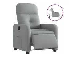 Poltrona reclinável elétrica tecido cinzento-claro PT670386