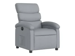 Poltrona reclinável elétrica tecido cinzento-claro PT482508